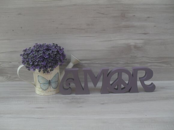 Paz e Amor horizontal - linha Hippie - 8 cm