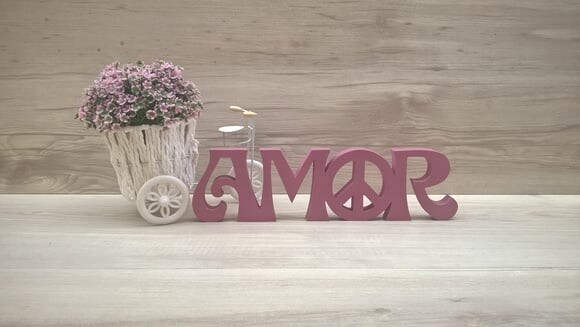 Paz e Amor horizontal - linha Hippie - 8 cm