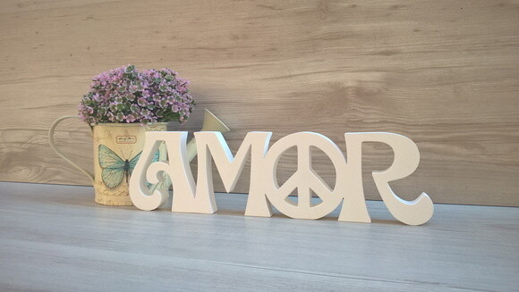 Paz e Amor horizontal - linha Hippie - 8 cm