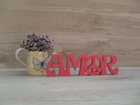 Paz e Amor horizontal - linha Hippie - 8 cm