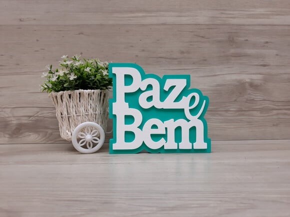 Paz e Bem - palavras de mesa em mdf