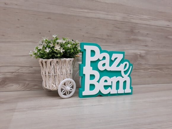 Paz e Bem - palavras de mesa em mdf