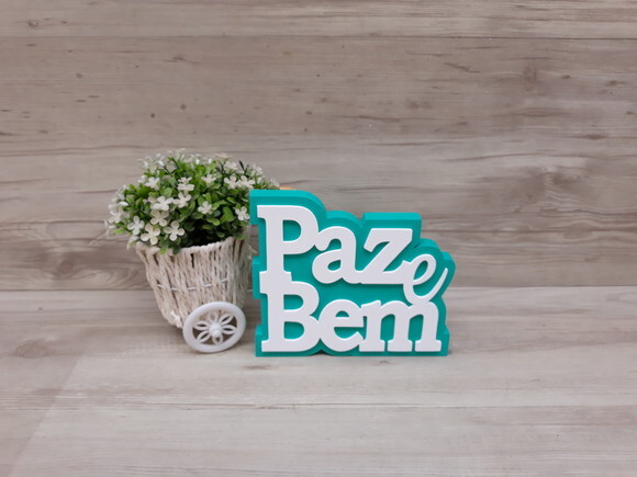 Paz e Bem - palavras de mesa em mdf