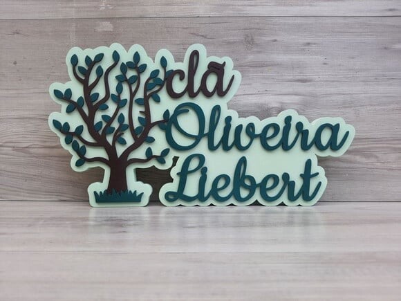 Peça de Mesa em mdf com Sobrenome - Clã Oliveira Liebert