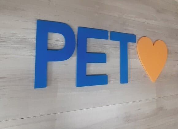 Pet + Coração - Palavra Em Mdf Para Parede - 30 Cm