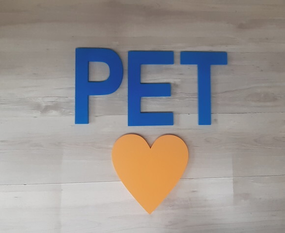 Pet + Coração - Palavra Em Mdf Para Parede - 30 Cm