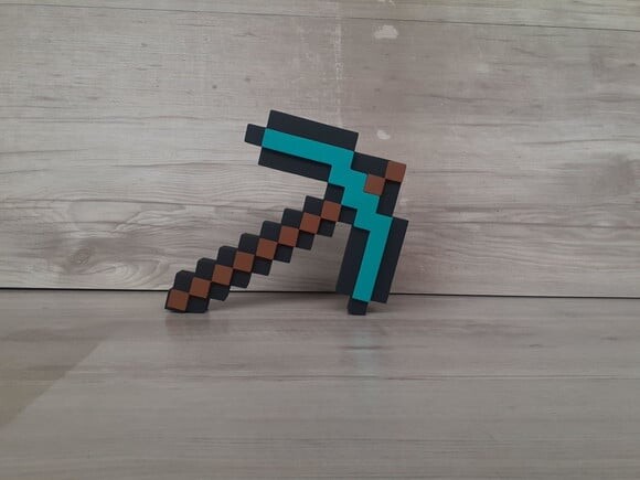 Picareta de Mesa em mdf - Tema Minecraft - 15 cm