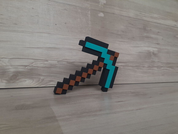 Picareta de Mesa em mdf - Tema Minecraft - 15 cm