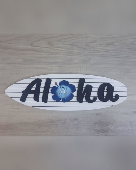 Placa de Porta Aloha com Hibisco