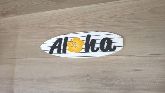 Placa de porta Aloha com Hibisco