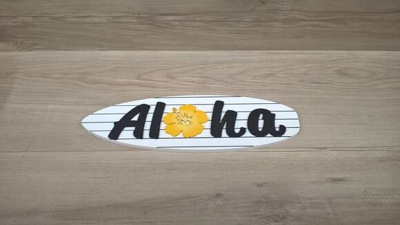 Placa de porta Aloha com Hibisco