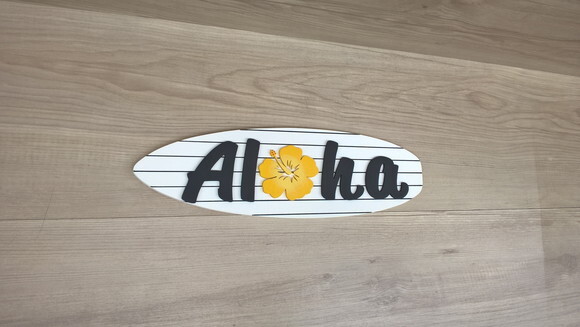 Placa de porta Aloha com Hibisco