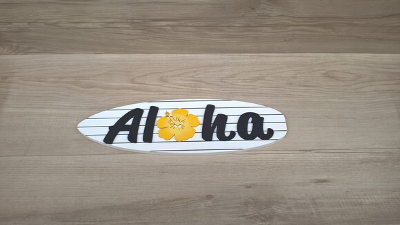 Placa de porta Aloha com Hibisco
