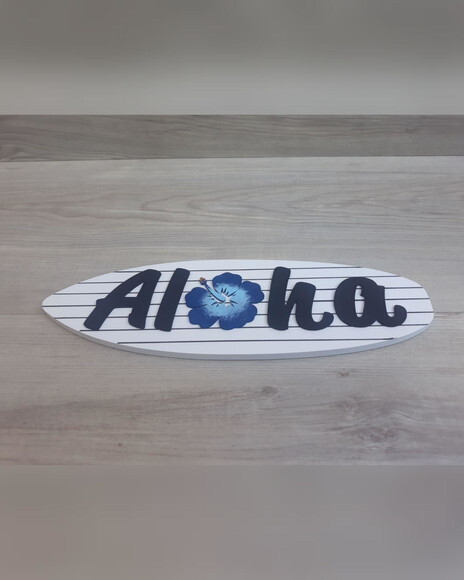Placa de Porta Aloha com Hibisco