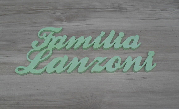 Placa de Porta em mdf - Família Sobrenome - Lanzoni - 16 cm
