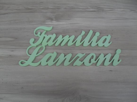 Placa de Porta em mdf - Família Sobrenome - Lanzoni - 16 cm