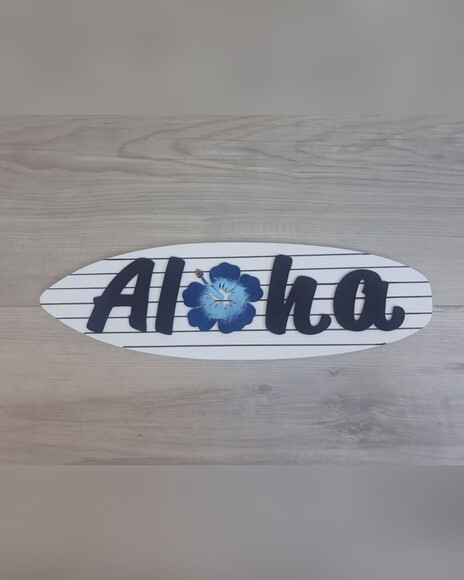 Placa de Porta Aloha com Hibisco