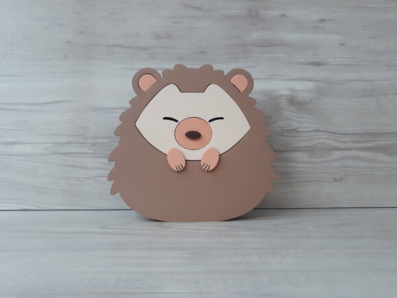 Porco espinho de mesa em MDF - Decoração Infantil - 15 cm