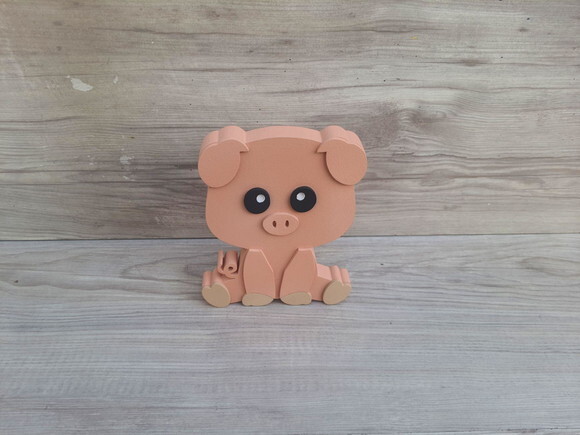 Porquinho de Mesa em mdf - Decoração Fazendinha - 15 cm