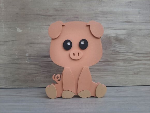 Porquinho de Mesa em mdf - Decoração Fazendinha - 15 cm
