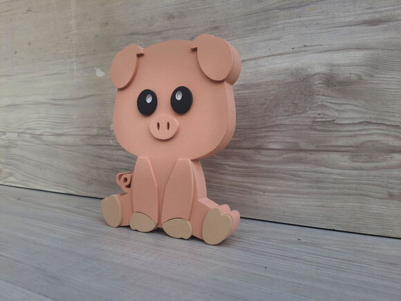 Porquinho de Mesa em mdf - Decoração Fazendinha - 15 cm