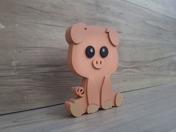 Porquinho de Mesa em mdf - Decoração Fazendinha - 15 cm