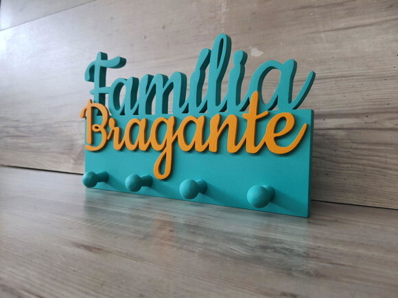 Porta Chaves Personalizado Família Sobrenome - 8 Letras