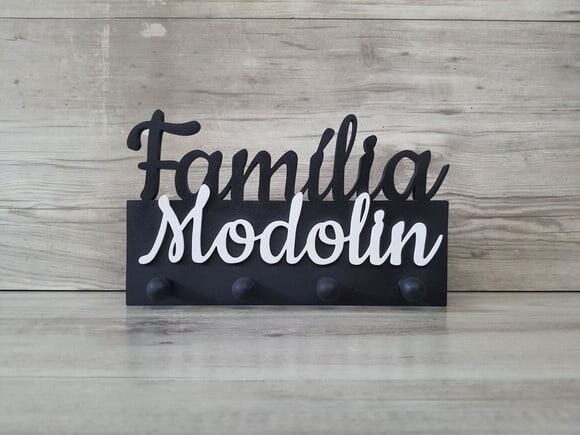 Porta Chaves Personalizado Família Sobrenome - até 7 Letras
