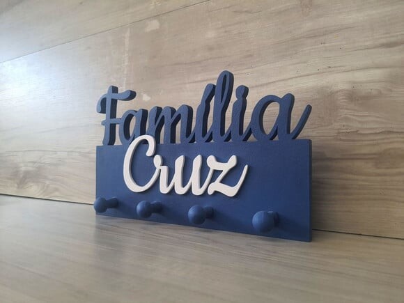 Porta Chaves Personalizado Família Sobrenome - até 7 Letras