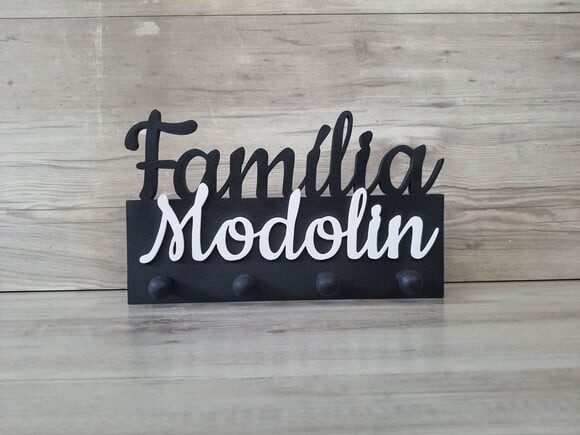 Porta Chaves Personalizado Família Sobrenome - até 7 Letras