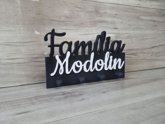 Porta Chaves Personalizado Família Sobrenome - até 7 Letras