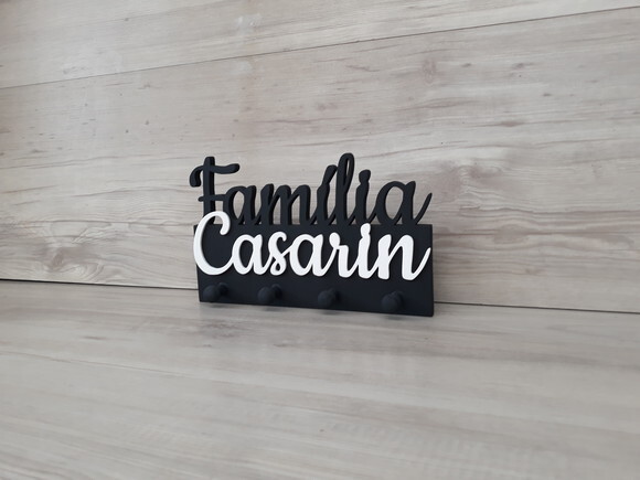 Porta Chaves Personalizado FAMÍLIA SOBRENOME - ATÉ 7 LETRAS