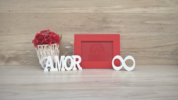 Porta retrato + Palavra + mini infinito