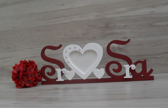 Porta Retrato Sr e Sra - letras em MDF