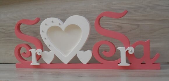 Porta Retrato Sr e Sra - letras em MDF