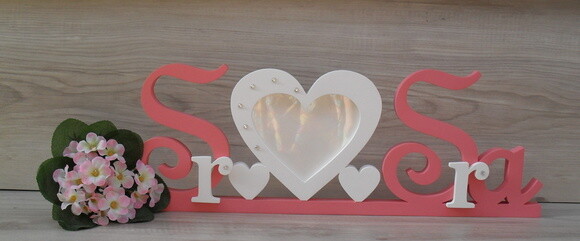 Porta Retrato Sr e Sra - letras em MDF