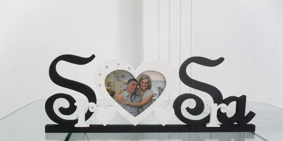 Porta Retrato Sr e Sra - letras em MDF