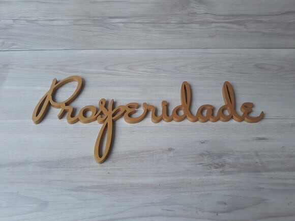 Prosperidade - linha ST - Palavra Decorativa em MDF (parede)