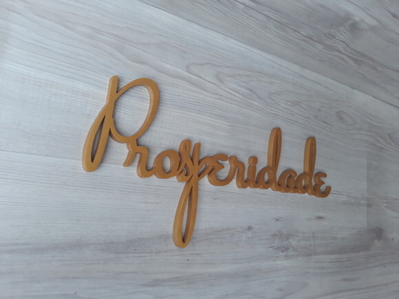 Prosperidade - linha ST - Palavra Decorativa em MDF (parede)
