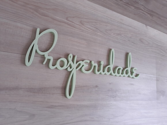 Prosperidade - linha ST - Palavra Decorativa em MDF (parede)