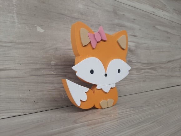 Raposa de Mesa em mdf - Decoração Infantil - 15 cm
