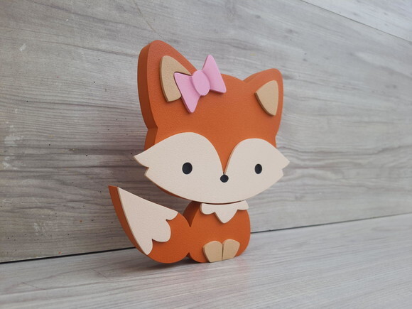 Raposa de Mesa em mdf - Decoração Infantil - 15 cm