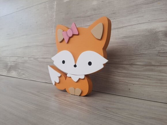 Raposa de Mesa em mdf - Decoração Infantil - 15 cm