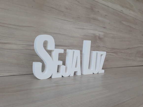 Seja Luz - Palavras Decorativas de mesa em MDF