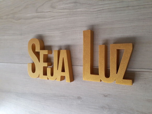 Seja Luz - Palavras Decorativas de mesa em MDF