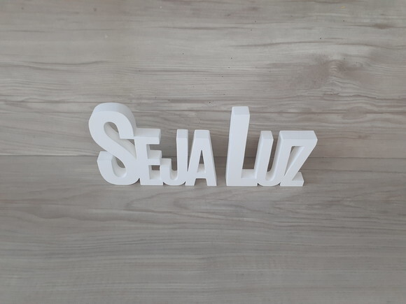 Seja Luz - Palavras Decorativas de mesa em MDF