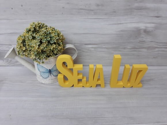 Seja Luz - Palavras Decorativas de mesa em MDF