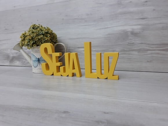 Seja Luz - Palavras Decorativas de mesa em MDF