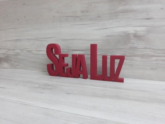 Seja Luz - Palavras Decorativas de mesa em MDF