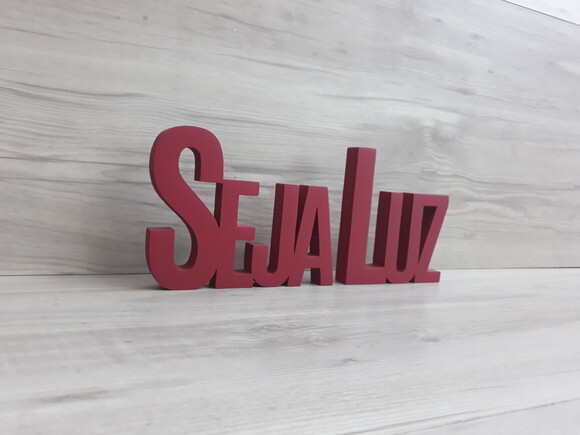 Seja Luz - Palavras Decorativas de mesa em MDF